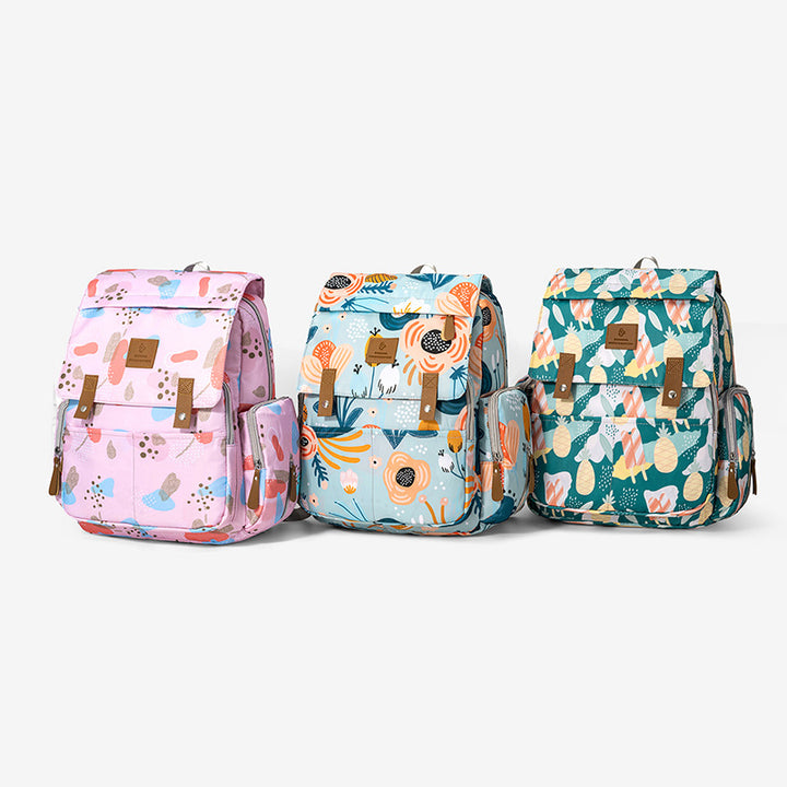 Playful Patterned Multi-Compartment Backpack Stornfield
