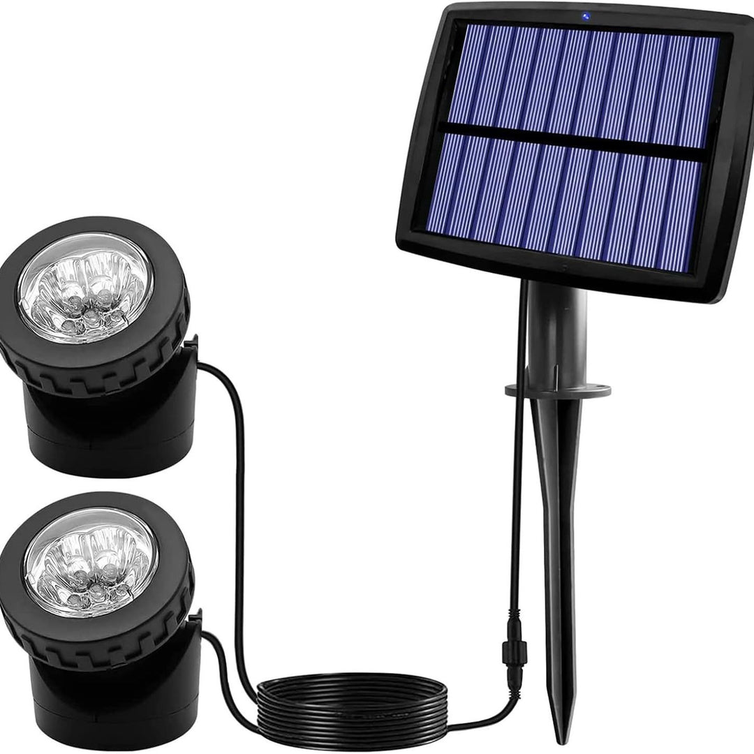 Adjustable Solar Powered Garden Spotlight Kit With Ground Stake Stornfield