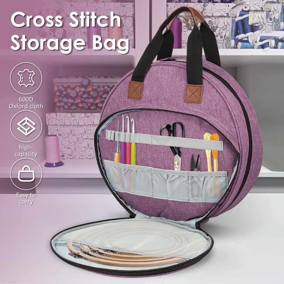 Round Tote Bag with Practical Two-Way Zipper Stornfield