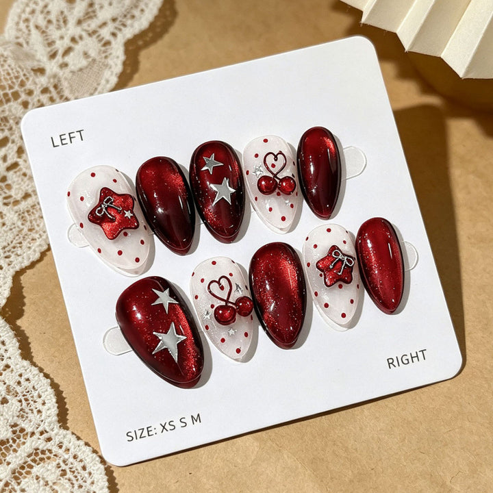 Metallic Artistic Press-On Nail Set