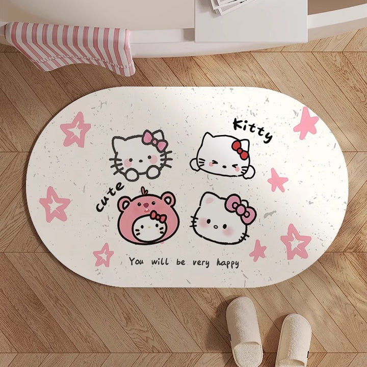 Cute Kitty-Themed Memory Foam Bath Mat Stornfield