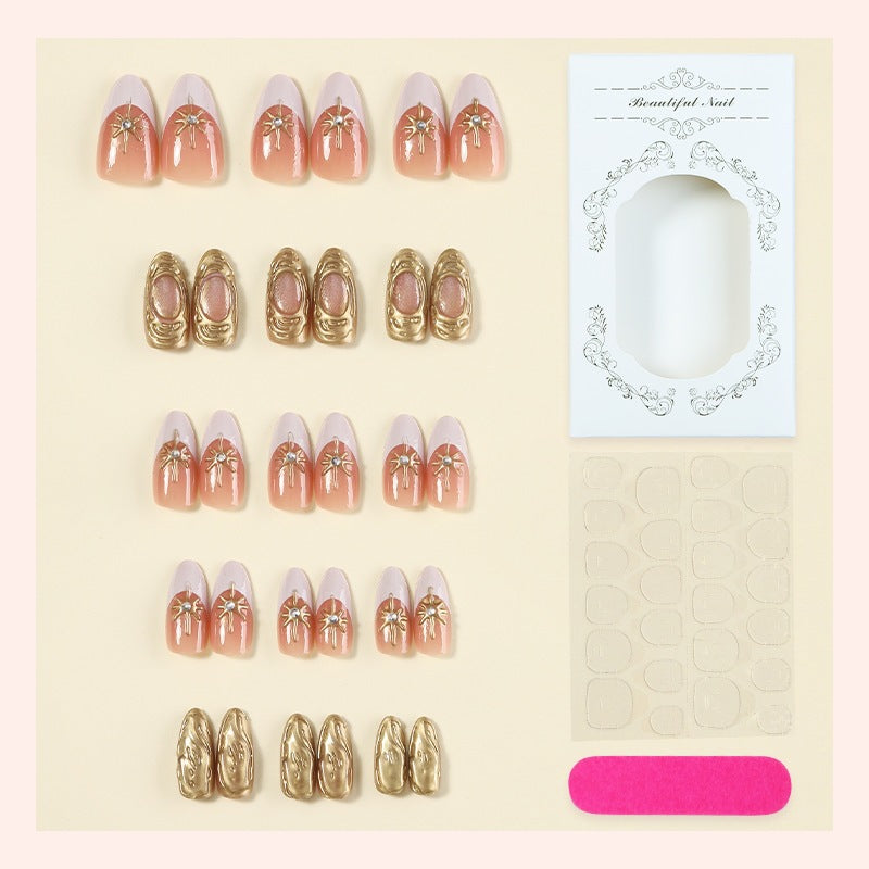Acrylic nail set with luxurious flower decorations Stornfield