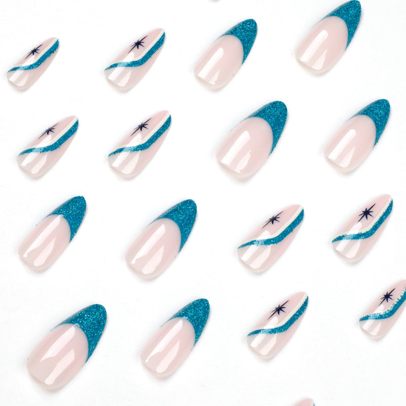 Elegant Stiletto Nails with Glitter and Ombre Design Stornfield