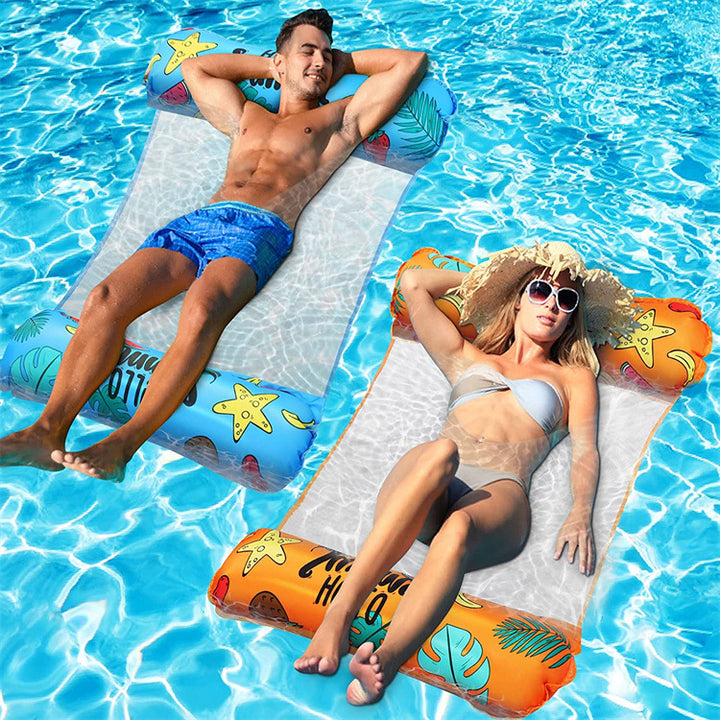 Women inflatable lounge with transparent net Stornfield