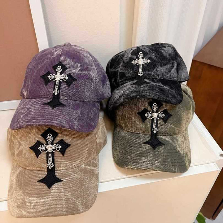 Men's Velvet Embroidered Cross Baseball Cap Stornfield