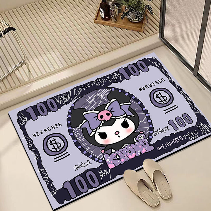 Cartoon-Inspired Plush Bath Mat for Bathroom