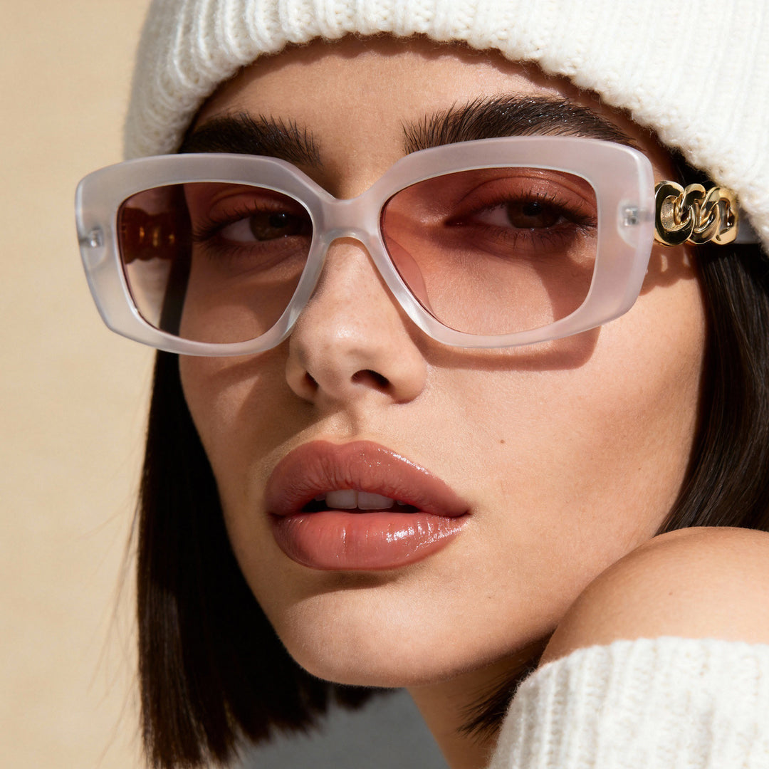 Ladies elegant square sunglasses with gold embellished frame Stornfield