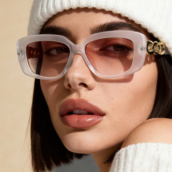Ladies elegant square sunglasses with gold embellished frame Stornfield