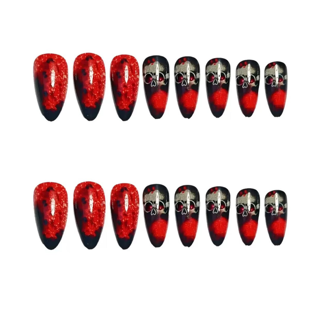 Acrylic nail set with spooky skull design Stornfield