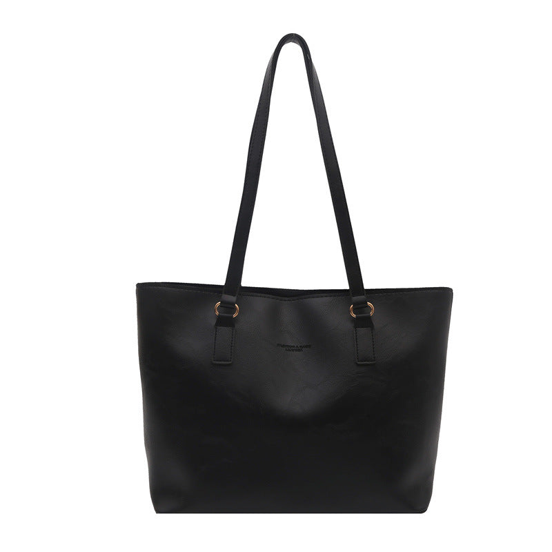 Classic Vegan Leather Shoulder Tote Bag