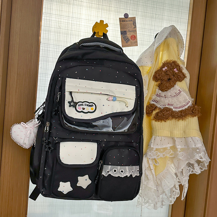 Multi-Pocket Casual Backpack with Transparent Window Stornfield
