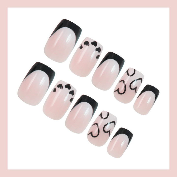 Nail art set with playful heart design Stornfield