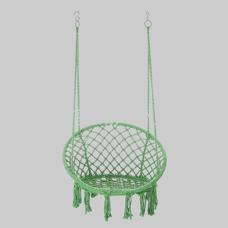 Macrame hanging swing chair boho woven fringe indoor outdoor hammock seat Stornfield