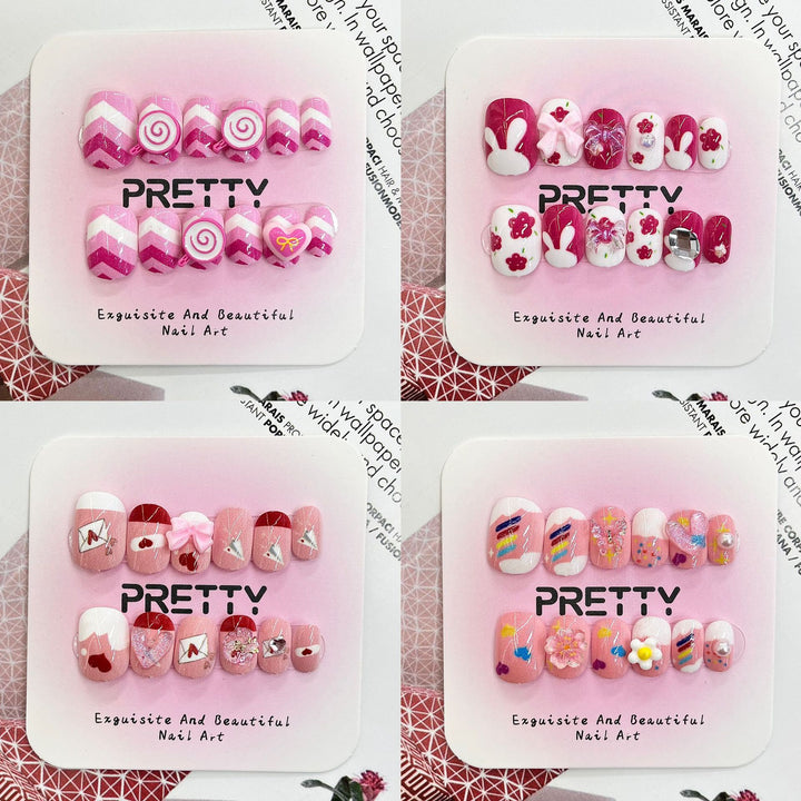 Artistic 3D Decorated Press-On Nail Set Stornfield