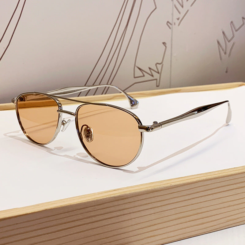 Ladies fashionable pilot sunglasses with elegant gold frame Stornfield