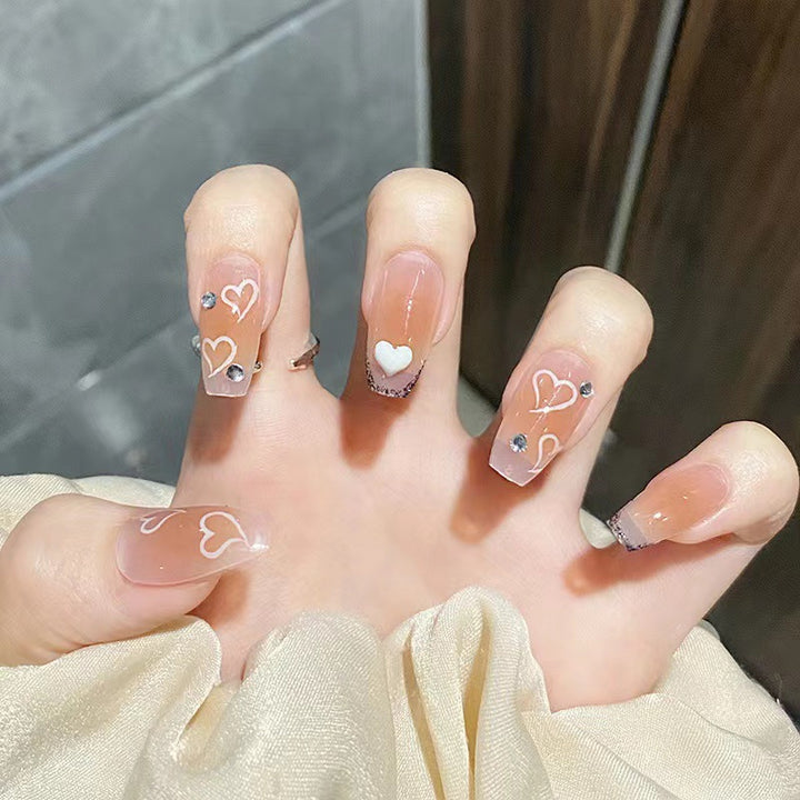 Artful nail tips in heart design Stornfield