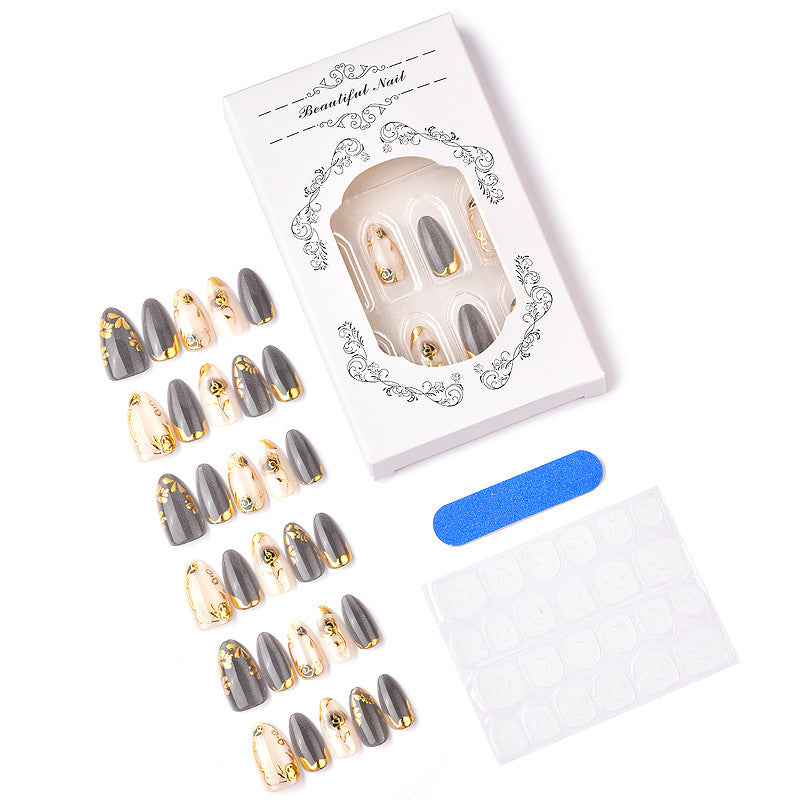 Artificial nails with elegant rose designs Stornfield