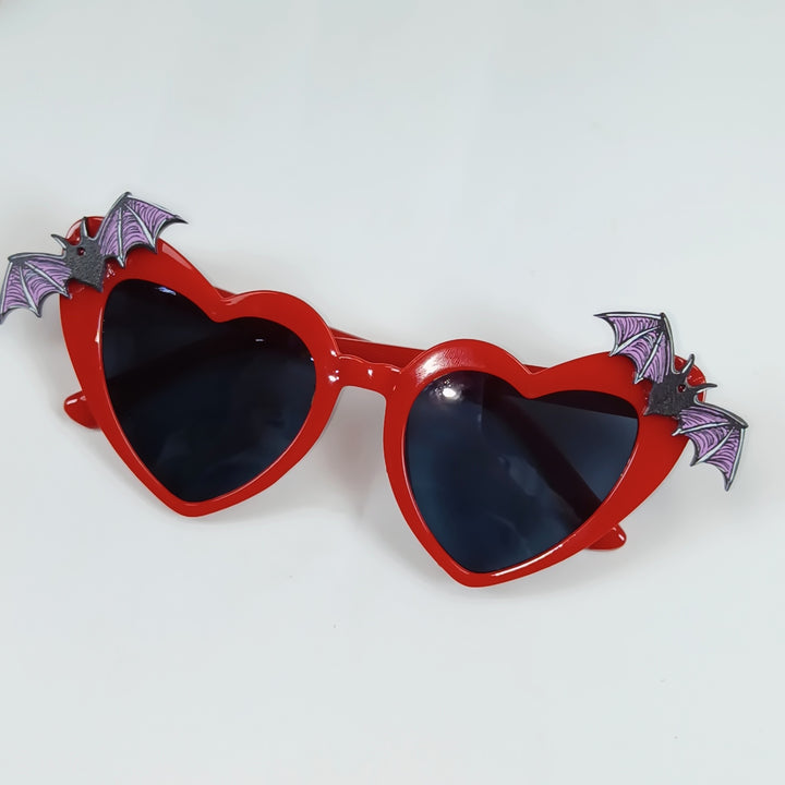 Heart-Shaped Sunglasses with Bat Accents Stornfield