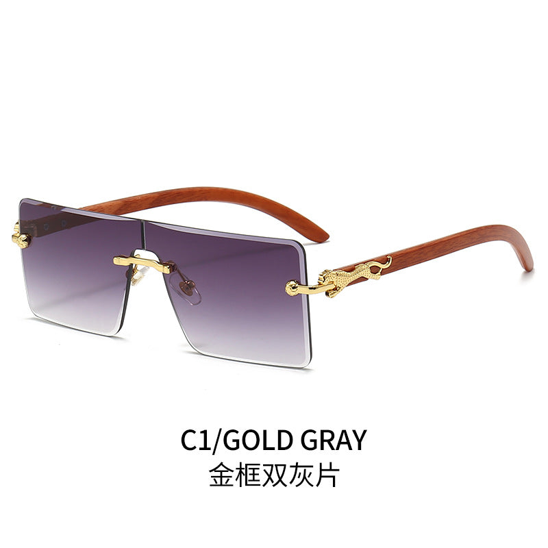Women oversized fashionable sunglasses with luxurious wood and metal elements Stornfield