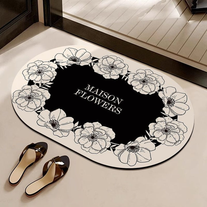 Decorative Flower-Themed Entrance Mat