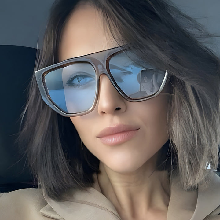 Women's fashionable oversized sunglasses with innovative Stornfield frame