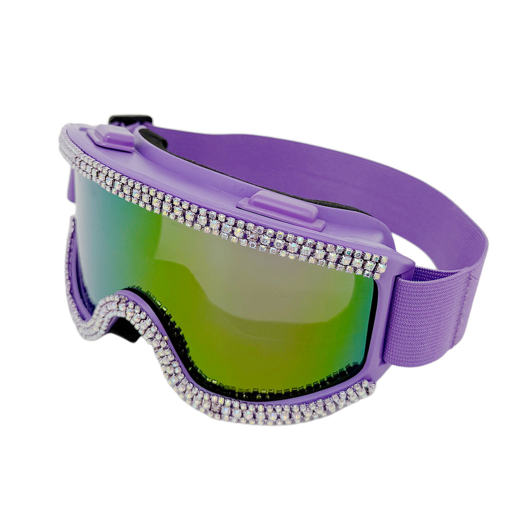 Women Glamorous Ski Goggles with Sparkling Crystal Decoration Stornfield