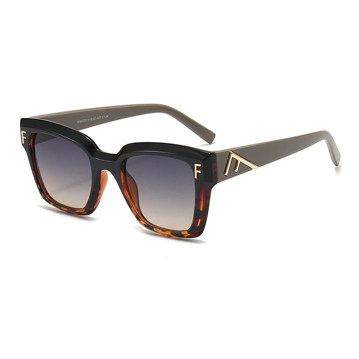 Ladies fashionable square sunglasses with gold details Stornfield