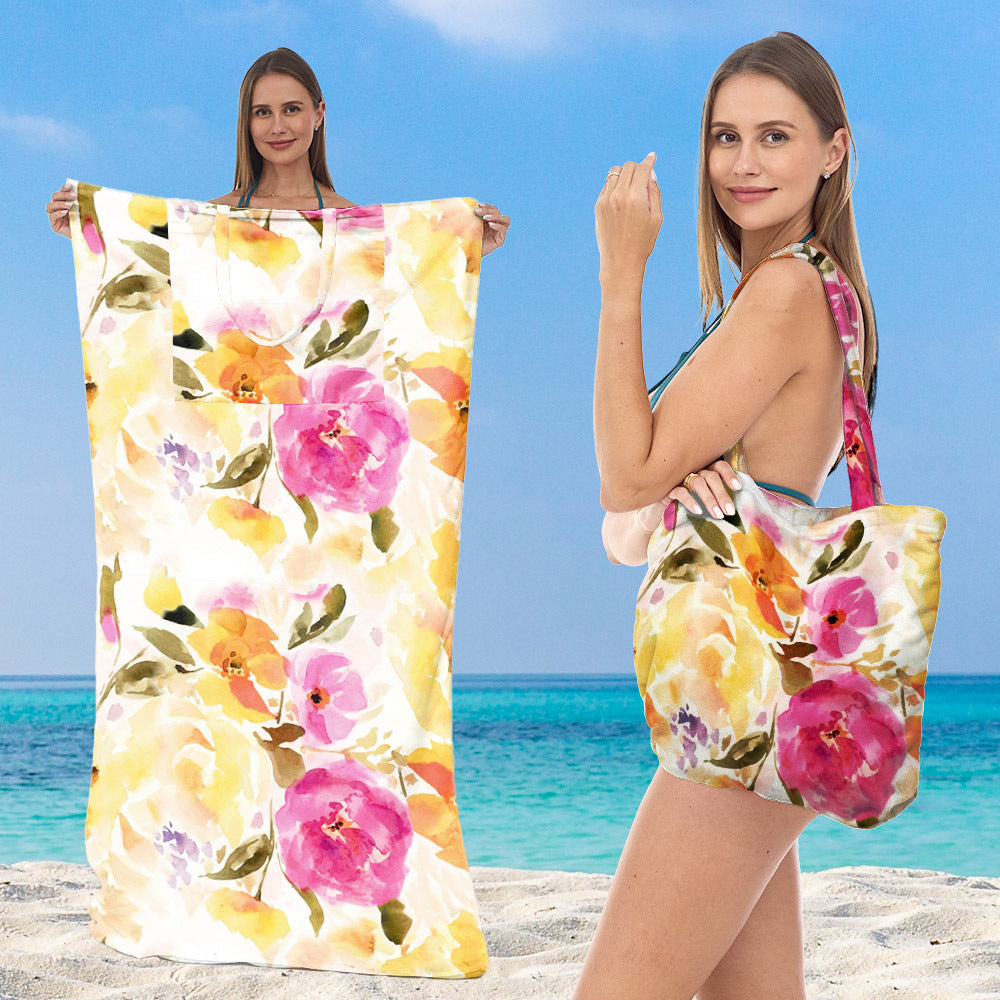 Beach towel with integrated tote bag design Stornfield