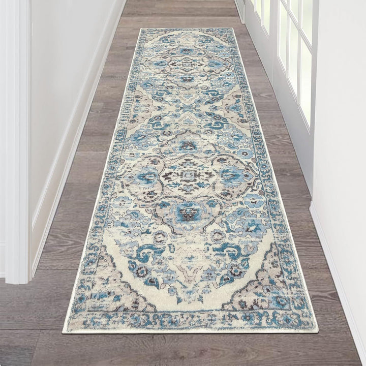 Vintage Floral Design Runner Rug