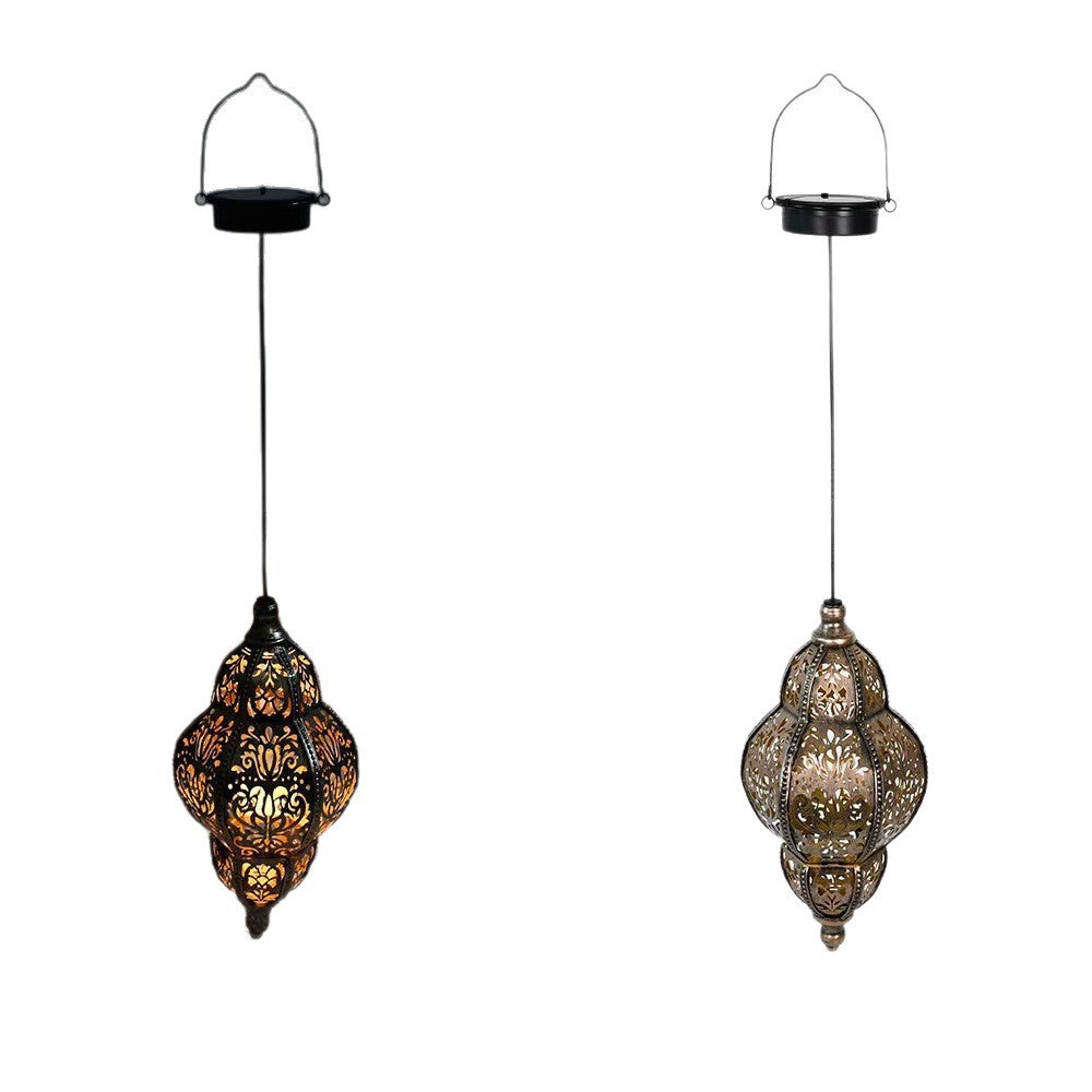 Ornate Filigree Hanging Projection Pendant Lamp With Adjustable Cord And LED-Compatible Socket Stornfield