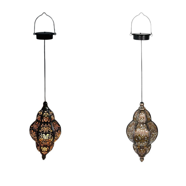 Ornate Filigree Hanging Projection Pendant Lamp With Adjustable Cord And LED-Compatible Socket Stornfield