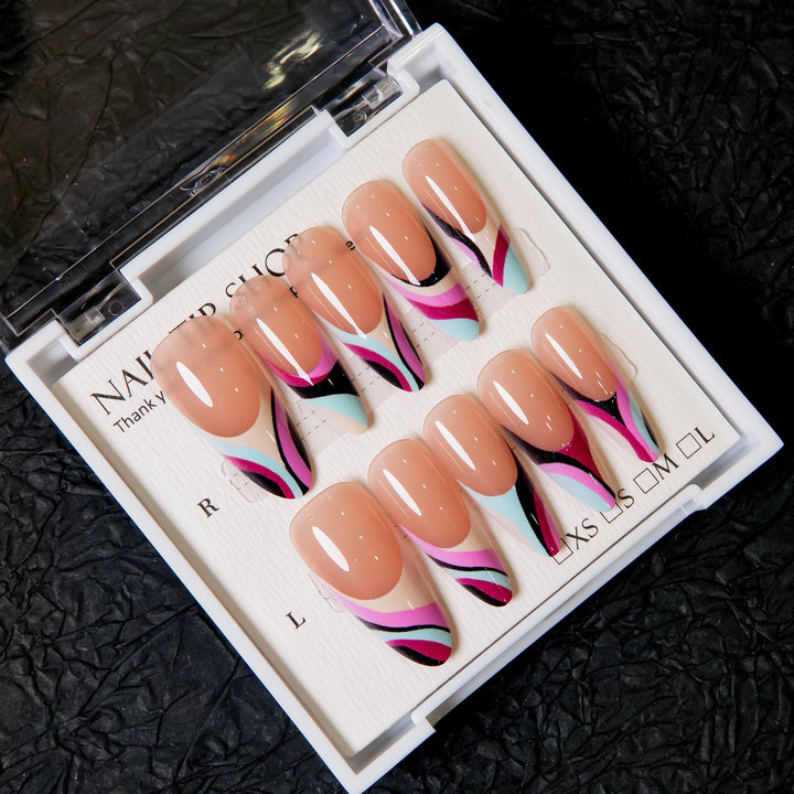 Artistic Abstract Design Press-On Nails