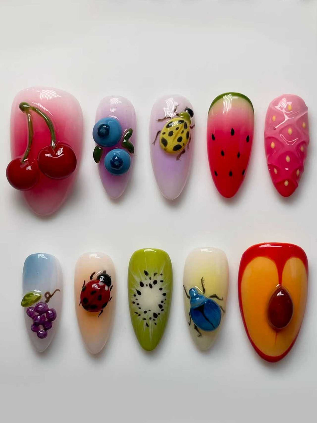 Artistic 3D Fruit Nail Design Stornfield
