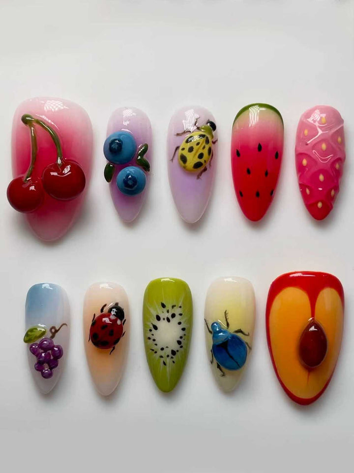 Artistic 3D Fruit Nail Design Stornfield