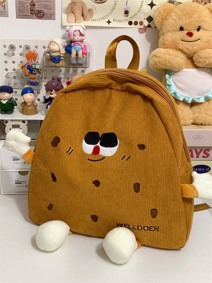 Cute Cookie-Shaped Plush School Backpack Stornfield