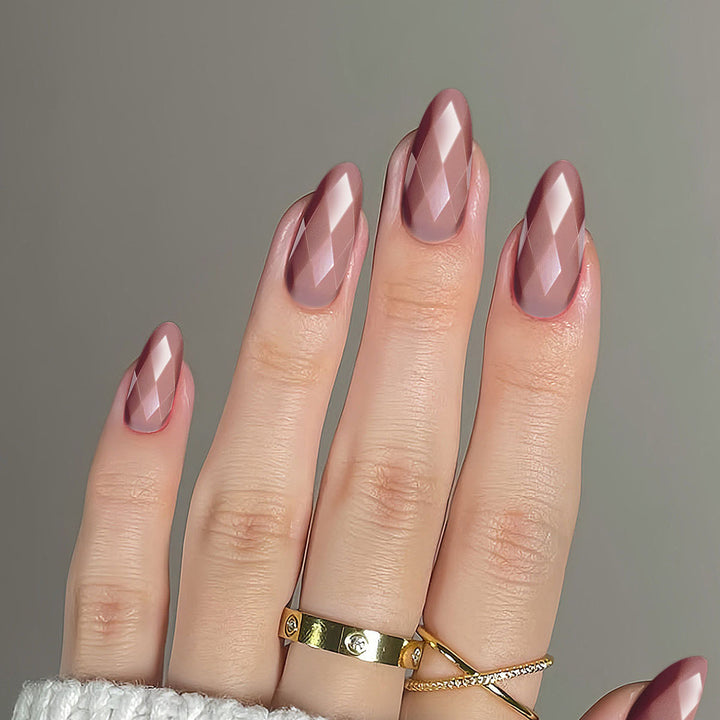 Premium Glossy Diamond-Shaped Press-On Nails Stornfield