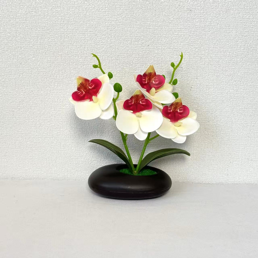 Elegant Faux Orchid Flower Arrangement for Indoor Decor