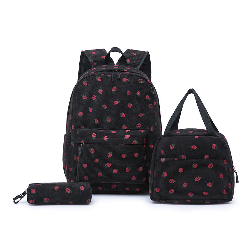 Backpack set with Playful Strawberry Pattern Stornfield