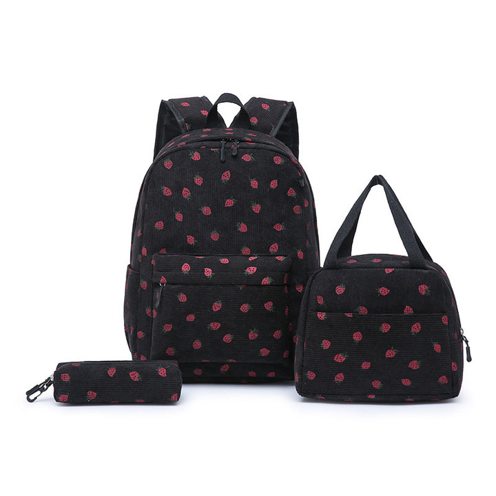 Backpack set with Playful Strawberry Pattern Stornfield