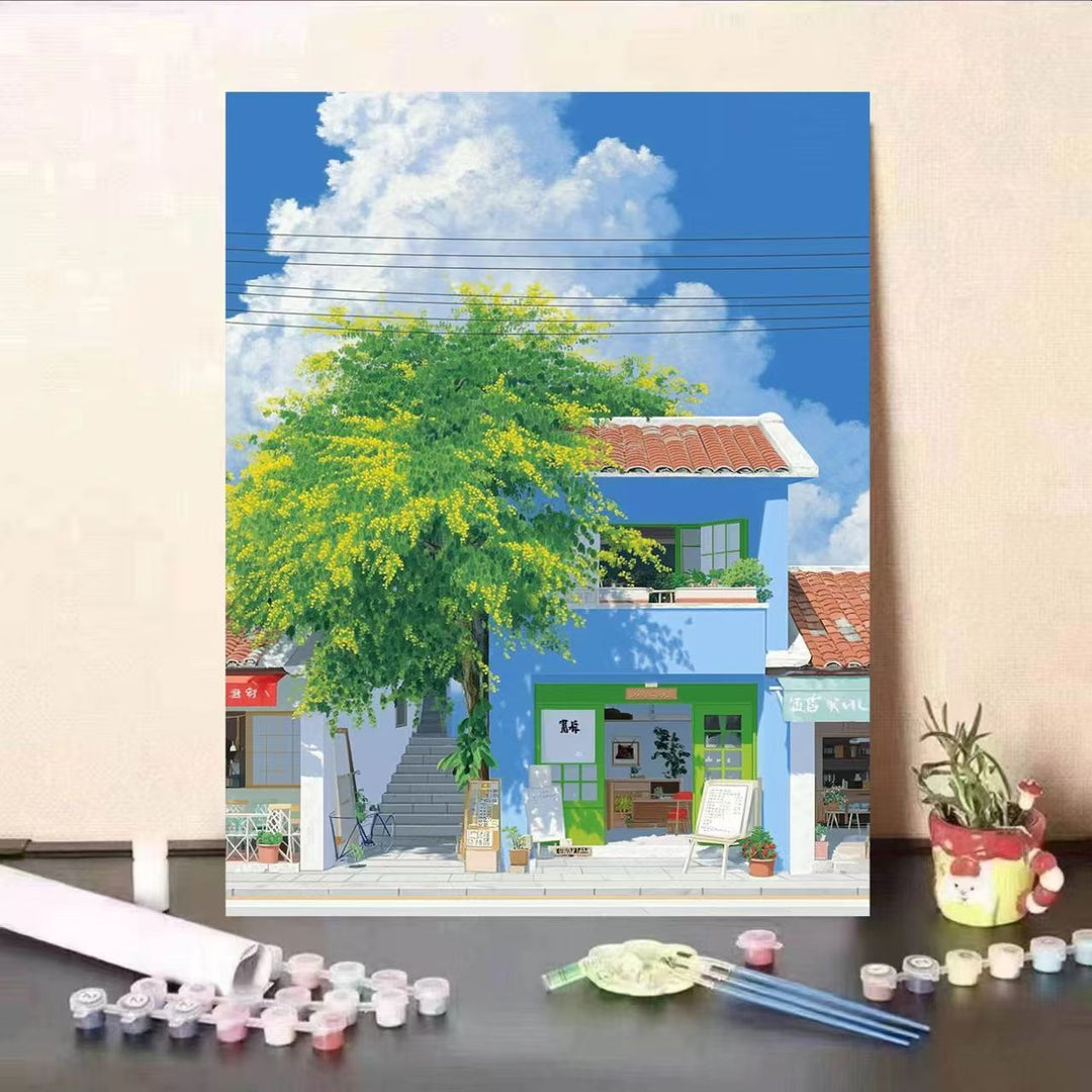 Scenic Coastal Village Canvas Art Stornfield