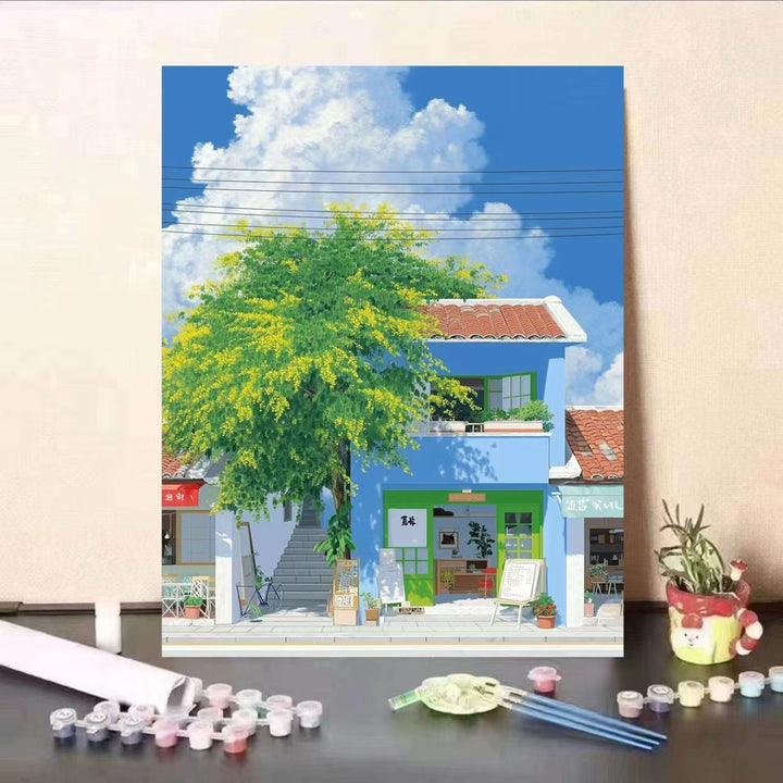 Scenic Coastal Village Canvas Art Stornfield