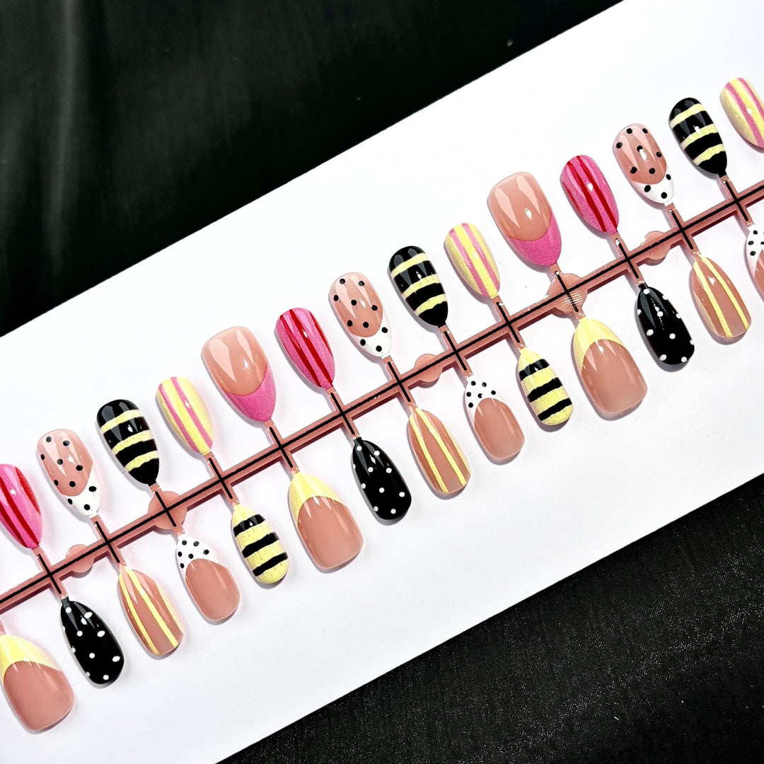 Playful Thematic Press-On Nail Art Set