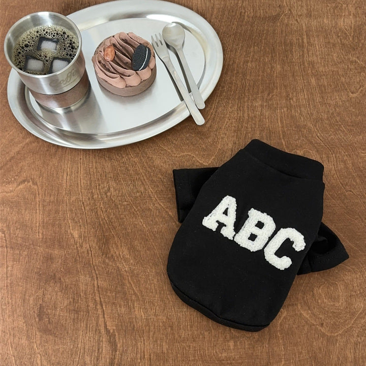 Small Dog Soft Cotton Tee with Chenille Letter Appliqué