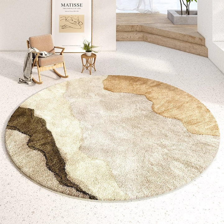 Round Artistic Abstract Area Rug