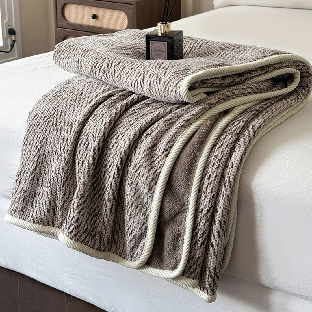 Textured Knit Fleece Blanket Stornfield