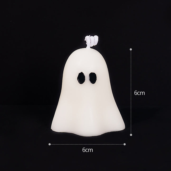 Mini Ghost-Shaped Decorative Wax Candle with Cotton Wick