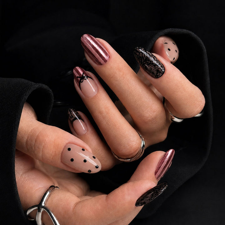 Artificial nail set with stylish 3D accents Stornfield