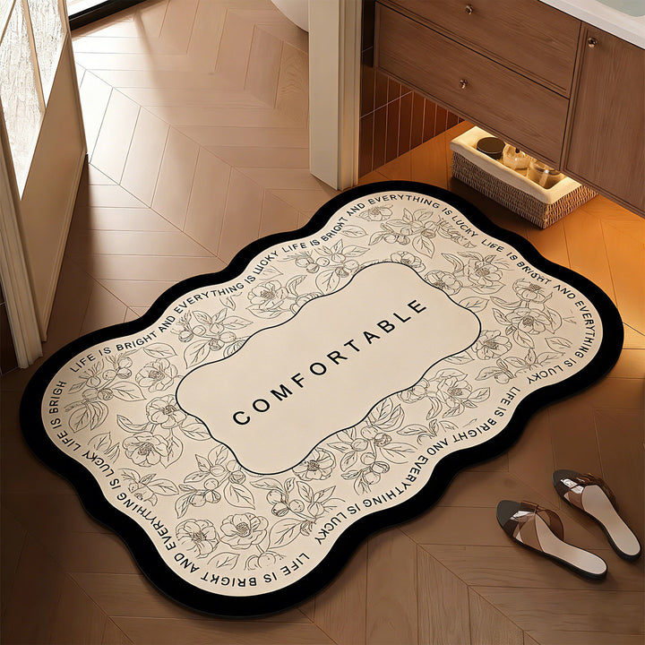 Floral-Themed Bathroom Mat