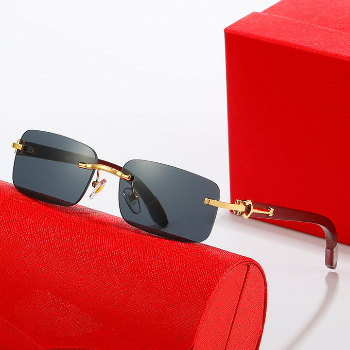 Women's fashionable semi-rimless sunglasses with luxurious metal and plastic frame Stornfield