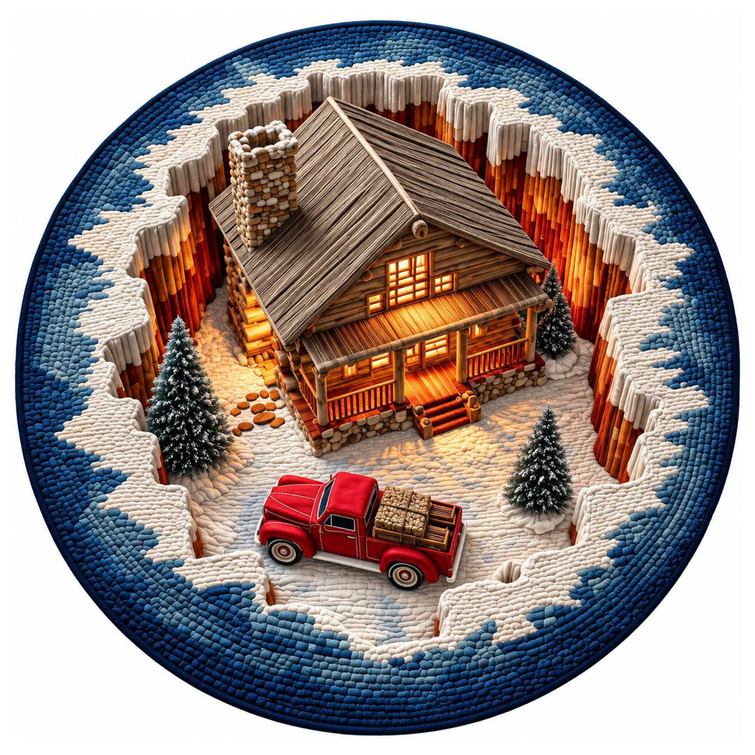 Festive Santa Claus Themed Round Mat for Home